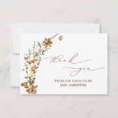 Wildflower Boho Floral Vrijgezellenfeest Dank u Kaart (Voorkant)