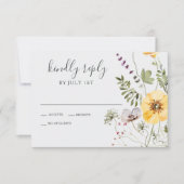 Wildflower Boho Floral Wedding RSVP Kaartje (Voorkant)