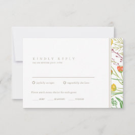 Wildflower Boho Floral Wedding RSVP Kaartje