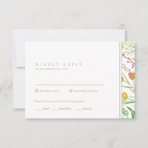 Wildflower Boho Floral Wedding RSVP Kaartje