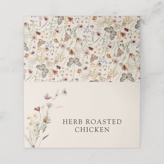 Wildflower Boho Food Buffet Kaarten Plaatskaartje (Buitenkant ongevouwen)