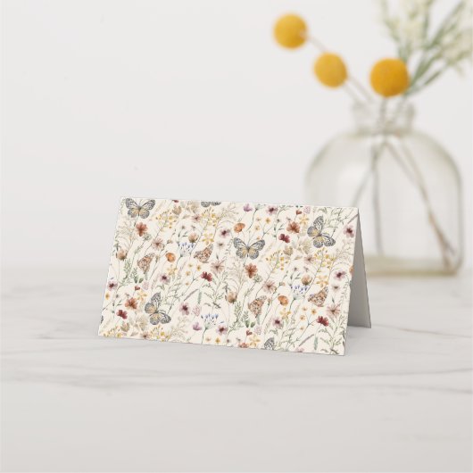 Wildflower Boho Food Buffet Kaarten Plaatskaartje (Achterkant)