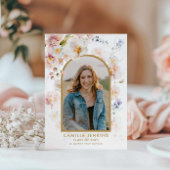 Wildflower Boho Foto Afstuderen Aankondiging