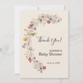 Wildflower Boho Garden Baby in bloei Bedankkaart (Voorkant)