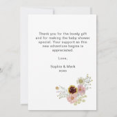 Wildflower Boho Garden Baby in bloei Bedankkaart (Achterkant)