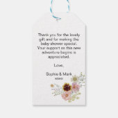 Wildflower Boho Garden Baby in bloei Cadeaulabel (Achterkant)