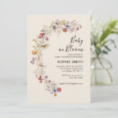 Wildflower Boho Garden Baby in bloei Kaart (Staand voorkant)