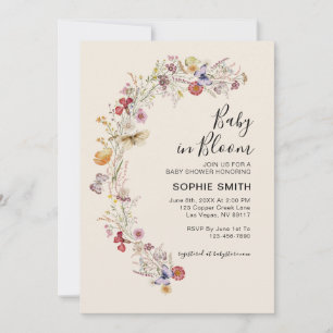 Wildflower Boho Garden Baby in bloei Kaart