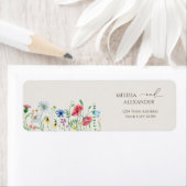 Wildflower Boho Garden beige Return Address Label (Insitu)