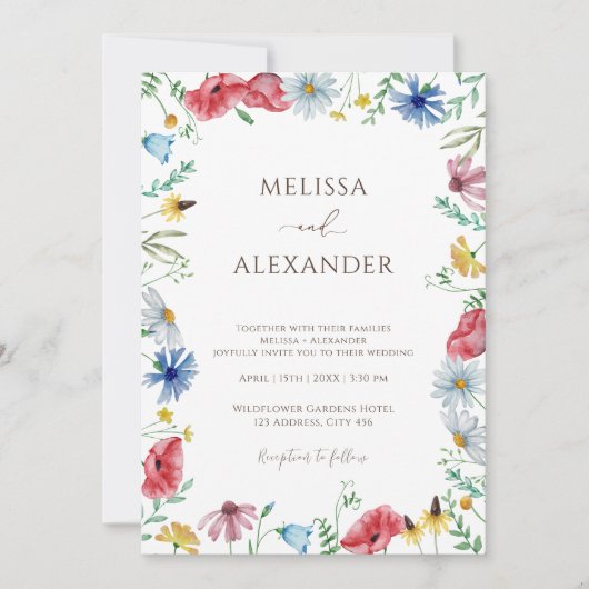 Wildflower boho garden floral Weddenschap Kaart (Voorkant)