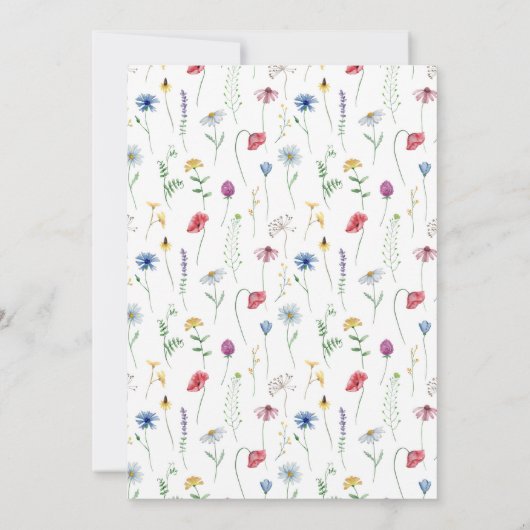Wildflower boho garden floral Weddenschap Kaart (Achterkant)