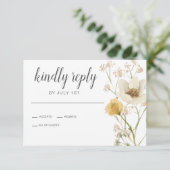 Wildflower Boho garden Floral Wedding RSVP-kaart RSVP Kaartje (Staand voorkant)