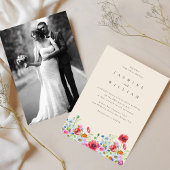 Wildflower Boho Garden Foto Bruiloft Uitnodiging