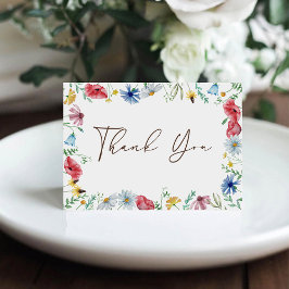 Wildflower Boho Garden gevouwen Hartelijk dank Bedankkaart