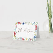Wildflower Boho Garden gevouwen Hartelijk dank Bedankkaart (Voorkant)