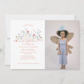 Wildflower Boho Garden Party 1e verjaardag foto Kaart (Voorkant)