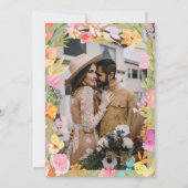 Wildflower Boho garden summer floral photo wedding Kaart (Achterkant)