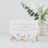 Wildflower Boho Garden Wedding Details Informatiekaartje (Staand voorkant)