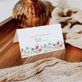 Wildflower Boho Garden Wedding Folded Place Card Plaatskaartje