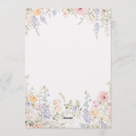 Wildflower Boho Garden Wedding Invitation Kaart (Achterkant)