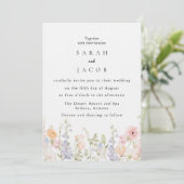 Wildflower Boho Garden Wedding Invitation Kaart (Staand voorkant)