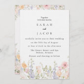 Wildflower Boho Garden Wedding Invitation Kaart (Voorkant / Achterkant)