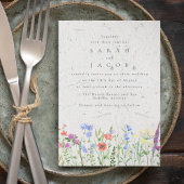 Wildflower Boho Garden Wedding Invitation Kaart