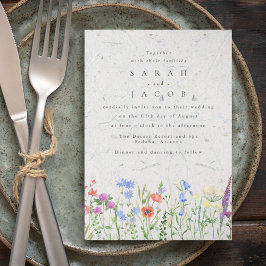 Wildflower Boho Garden Wedding Invitation Kaart