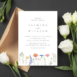 Wildflower Boho Garden Wedding Invitation Kaart