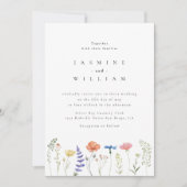 Wildflower Boho Garden Wedding Invitation Kaart (Voorkant)