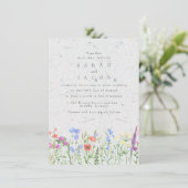 Wildflower Boho Garden Wedding Invitation Kaart (Staand voorkant)