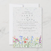 Wildflower Boho Garden Wedding Invitation Kaart (Voorkant)
