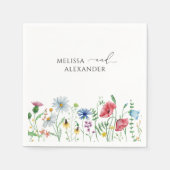 Wildflower Boho Garden Wedding Napkins Servet (Voorkant)