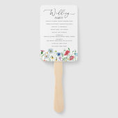 Wildflower Boho garden Wedding Programme Hand Fan Handwaaier (Achterkant)