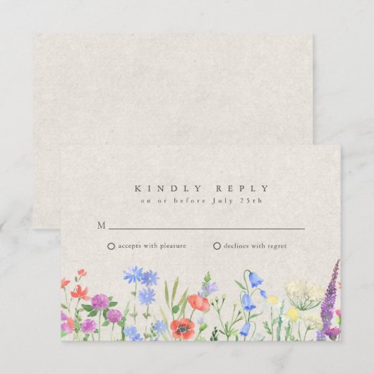 Wildflower Boho Garden Wedding RSVP  (Voorkant / Achterkant)