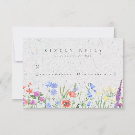 Wildflower Boho Garden Wedding RSVP (Voorkant)