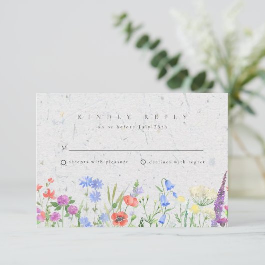 Wildflower Boho Garden Wedding RSVP (Staand voorkant)