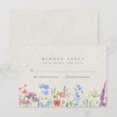 Wildflower Boho Garden Wedding RSVP  Kaartje (Voorkant / Achterkant)