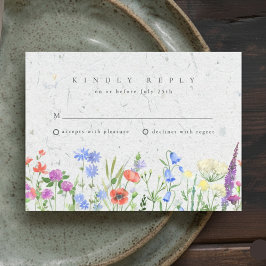 Wildflower Boho Garden Wedding RSVP Kaartje