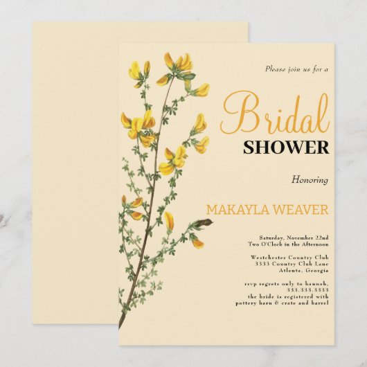 Wildflower Boho geel Vrijgezellenfeest Kaart (Voorkant / Achterkant)