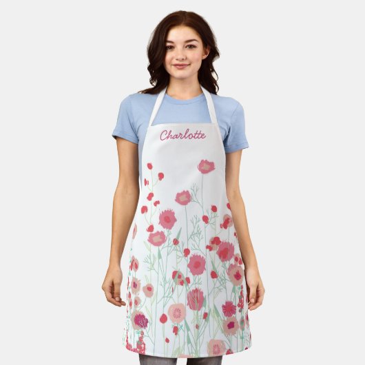 Wildflower Boho Gepersonaliseerd Schort (Gedragen)