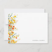 Wildflower Boho gepersonaliseerde briefpapier noti Notitiekaartje (Voorkant)