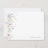 Wildflower Boho gepersonaliseerde briefpapier noti Notitiekaartje (Voorkant)