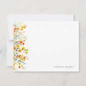 Wildflower Boho gepersonaliseerde briefpapier noti Notitiekaartje (Voorkant)