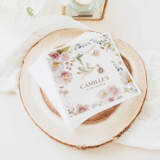 Wildflower Boho Girl Baby shower Servet