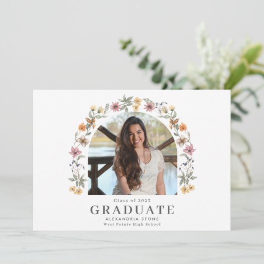 Wildflower Boho Girl High School Afstuderen (Staand voorkant)