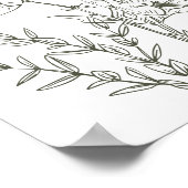 Wildflower Boho Green Bruiloft Schema van Evenemen Poster (Hoek)