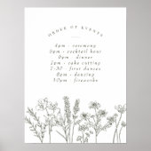 Wildflower Boho Green Bruiloft Schema van Evenemen Poster (Voorkant)