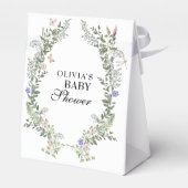 Wildflower Boho Groen Genderneutraal Baby shower Bedankdoosjes (Achterkant)