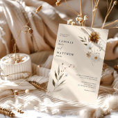 Wildflower Boho Herfst Foto Bruiloft Uitnodiging